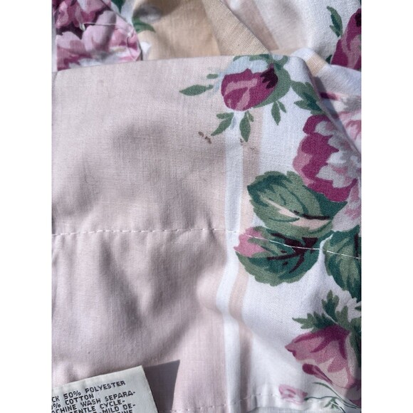 Croscill Vtg Princess Floral Panel Blush/Peach Bows Weighted Pole Rod 40x86 In - Picture 7 of 9